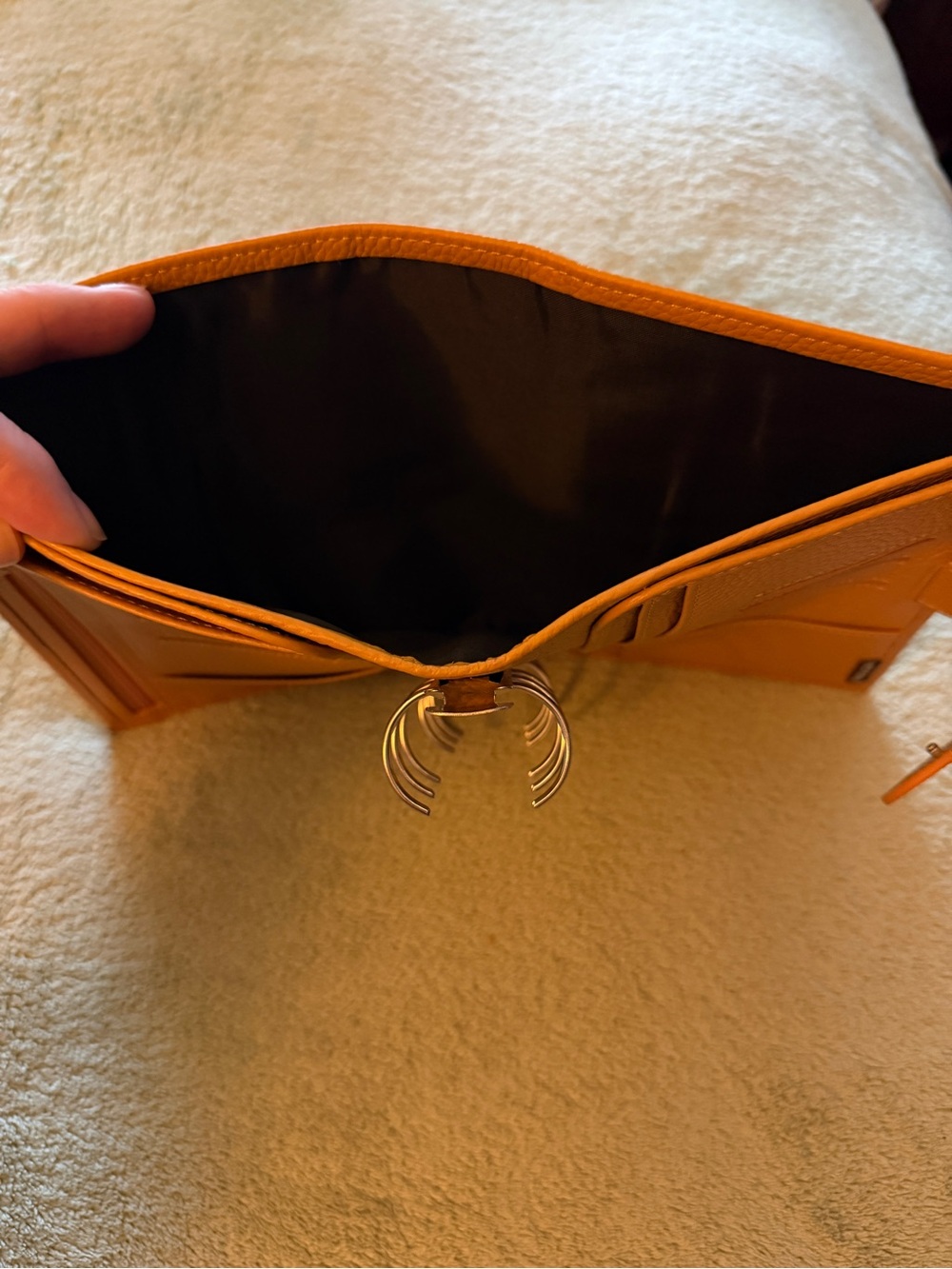 Mustard Yellow Leather Planner/Wallet with Snap Closure - Picture 7 of 10